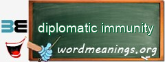 WordMeaning blackboard for diplomatic immunity